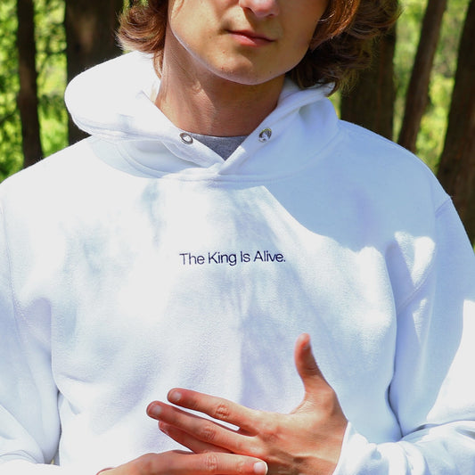 "The King is Alive" Embroidered Fleece Hoodie