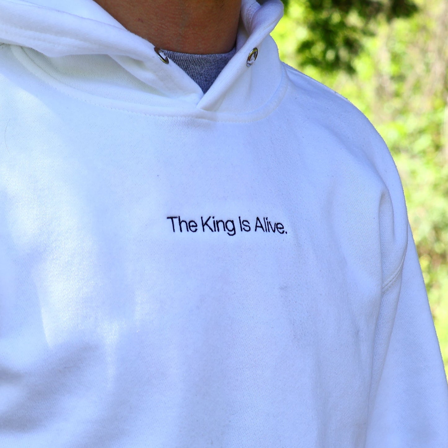 "The King is Alive" Embroidered Fleece Hoodie